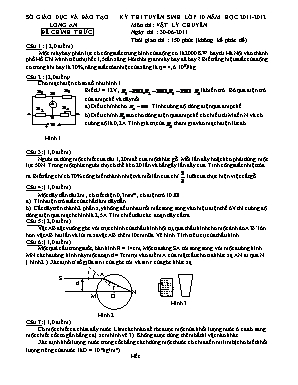 Đề thi tuyển sinh Lớp 10 THPT môn Vật lý (Chuyên) - Năm học 2011-2012 - Sở giáo dục và đào tạo Long An